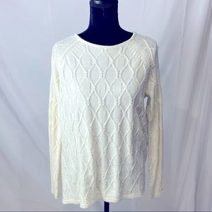 St John’s Bay Cold Shoulder cream Sweater L